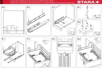 S-2612 Ahşap Tab. Bağ. Çift Açılım Gizli Raylı Çekm. - 4