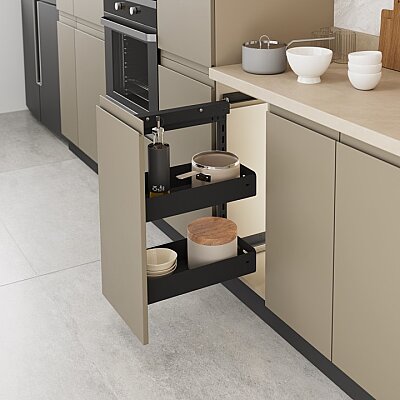 Starax S-2794-UB-A Unique Box Yandan Gizli Raylı Ünite (90 Derece) Sağ Antrasit 40cm - 1