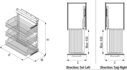 S-2795-A Yandan Gizli Raylı Ünite (90 Derece) ANTRASİT - 3