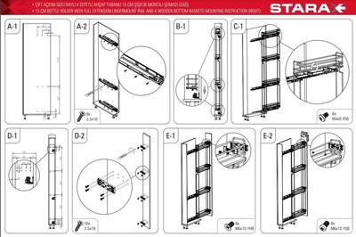 S-2918-C Çift Açılım 4 Sepetli Ahap Tbn şişelik - 4