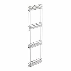 Starax S-2919-C Çift Açılım Gizli Raylı 4 Sepetli Ahşap Tabanlı Şişelik 15cm - 6