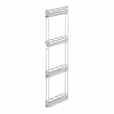 Starax S-2919-C Çift Açılım Gizli Raylı 4 Sepetli Ahşap Tabanlı Şişelik 15cm - 6