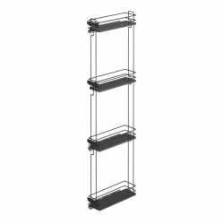 S-2929-A Çift Açılım Gizli Raylı 4 spt. Şişelik 20 cm Sol Antrasit - 2