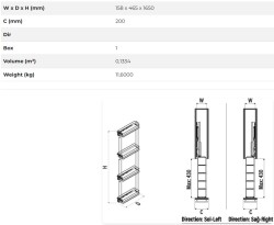 S-2929-A Çift Açılım Gizli Raylı 4 spt. Şişelik 20 cm Sol Antrasit - 3