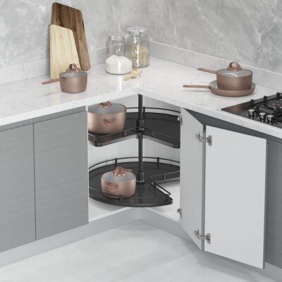 Starax S-3023-A 3/4 Döner Sepet Takımı 60 cm Antrasit - 1