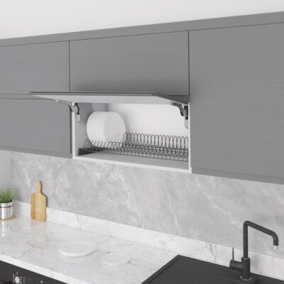 Starax S-5155- Yüksek Bölmeli Tabak Rafı 60cm Antrasit - 1