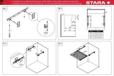 S-6207-G Frenli Telesk.Raylı. Alm.Pantolonluk + Kemer+Kravat Askılı 80cm Gri - 5