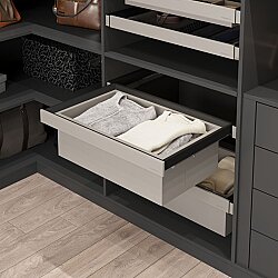 Starax S-6430-A Leather Touch Gizli Raylı Derin Çekmece 600 mm Antrasit - Starax