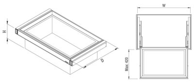 Starax S-6433-A Leather Touch Gizli Raylı Derin Çekmece 900 mm Antrasit - 4