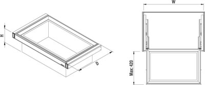 Starax S-6433-A Leather Touch Gizli Raylı Derin Çekmece 900 mm Antrasit - 3