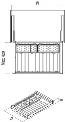 S-6714 Alüminyum Fonksiyonel Pantolonluk 90 cm (Gizli Raylı)-Antrasit - 3