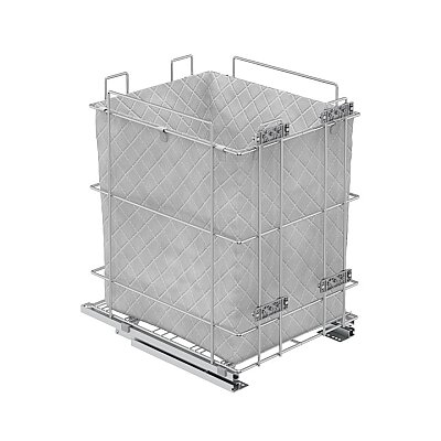 Starax S-8052 Gizli Raylı Çamaşır Sepeti 35 cm Krom - 2