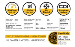 SGS-5361 MOTORLU TIRPAN BİÇME 52 CC 1.6 KW - 2