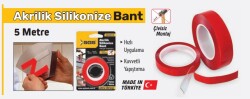 Sgs 2524 Silikonlu Çift Taraflı Bant Şeffaf 20 MM 5 mt. - 2