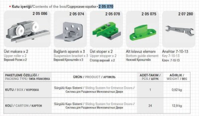 SKS 51 Sürme Kapı mekanzma 205 070 - 1