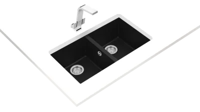 SQUARE 760 TG BLACK TEZGAH ALTI GRANİT EVYE - 1