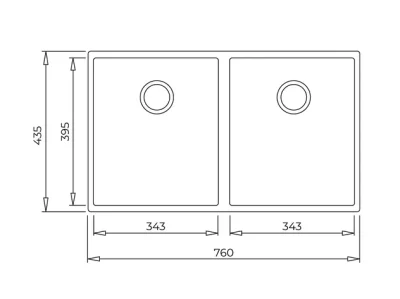 SQUARE 760 TG BLACK TEZGAH ALTI GRANİT EVYE - 3