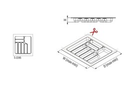 S-2285-AP 44x49cm Plastik Çekmece İçi Kaşıklık Antrasit 50cm Starax - 2