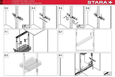 Starax 1139-C Teleskopik Kiler 6 Sepet 170*185-40cm Modül - 2