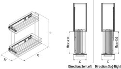 Starax 2215- Yandan Raylı Deterjanlık 16cm- 22cm Antrait - 3