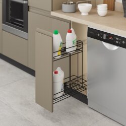 Starax 2215- Yandan Raylı Deterjanlık 16cm- 22cm Antrait - Starax