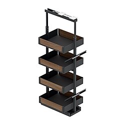 Starax S-1908-UW-A 140-155 35 cm Gizli Raylı Frenli Kiler Unique Wood Antrasit - 2