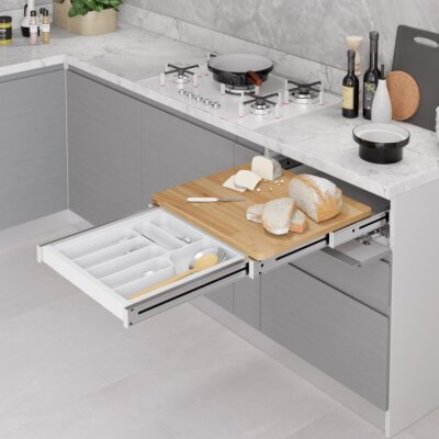 Starax S-2157 Çekmece İçi Fonksiyonel Kesme Tablası - 700 mm - Beyaz - 1