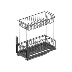 Starax S-2192-A Zemin Bağlantılı Gizli Raylı Tezgah Altı 2 Sepetli Ünite 30cm Antrasit - 2