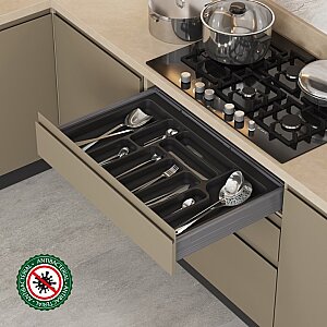 Starax S-2283-AP 34-49cm Plastik Çekmece İçi Kaşıklık Antrasit 40cm Starax - Starax