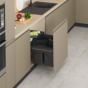 Starax S-2386-A Kapağa Monte Çöp Kovası Frenli 70cm Antrasit - Starax