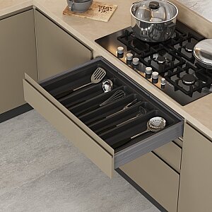 Starax S-2689-AP 74x49 cm Plastik Çekmece İçi Kepçelik Antrasit 80 cm - Starax
