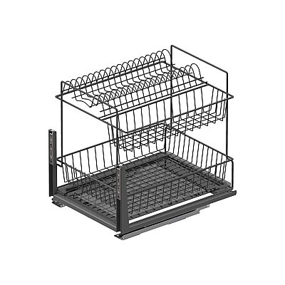 Starax S-2714-A Zemin Bağlantılı Tabak Bardak Bölmeli Tezgah Altı Ünite - 450 mm - Antrasit - 2