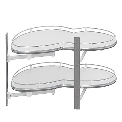 Starax S-3125-C Kaymaz Yüzeyli Döner Tablalı Körköşe Mekanizması Sol 60 cm Krom - 2