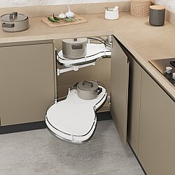 Starax S-3125-C Kaymaz Yüzeyli Döner Tablalı Körköşe Mekanizması Sol 60 cm Krom - Starax