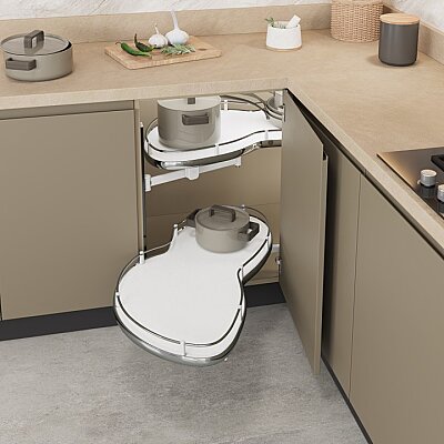 Starax S-3125-C Kaymaz Yüzeyli Döner Tablalı Körköşe Mekanizması Sol 60 cm Krom - 1