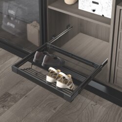 Starax S-6261-A Teleskopik Raylı Alüminyum Ayakkabılık - 600 mm - Antrasit - Starax