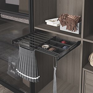 Starax S-6317-A Plastik Kapaklı Teleskopik Raylı, Kutulu Eteklik, Pantolonluk 700 mm Antrasit - Starax