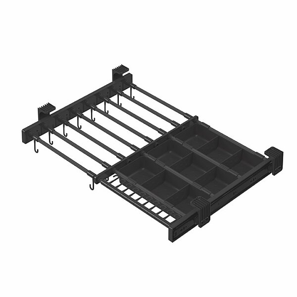 Starax S-6318-A Plastik Kapaklı Teleskopik Raylı, Kutulu Eteklik, Pantolonluk 800 mm Antrasit - 2