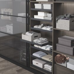 Starax S-6397-A Teleskopik Raylı Ahşap Raf - 800 mm - Antrasit - Starax