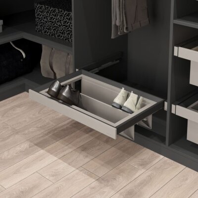 Starax S-6435-A Leather Touch Gizli Raylı Ayakkabılık - 600 mm - Antrasit - 1