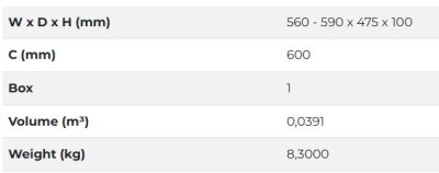 Starax S-6715-A Gizli Raylı Alüminyum Bölmeli Raf - 600 mm - Antrasitt - 3