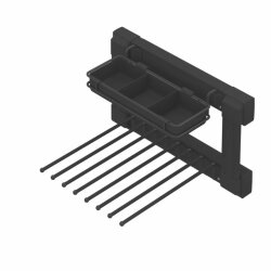 Starax S-6725-A Yan Bağlantılı Gizli Raylı Alüminyum Fonksiyonel Pantolonluk - Sağ - Antrasit - 2