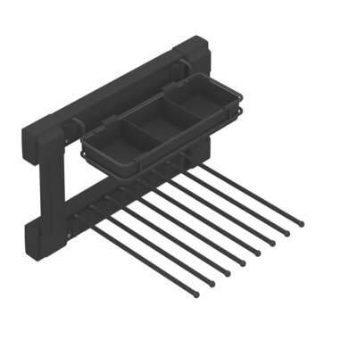 Starax S-6735-AYan Bağlantılı Gizli Raylı Alüminyum Fonksiyonel Pantolonluk - Sol - Antrasit - 2