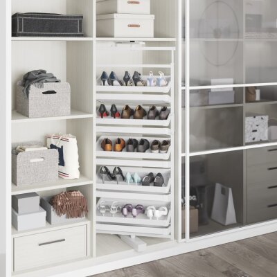 Starax S-6835-W Teleskopik Raylı Döner Ayakkabılık 1910-2110 mm Beyaz - 1