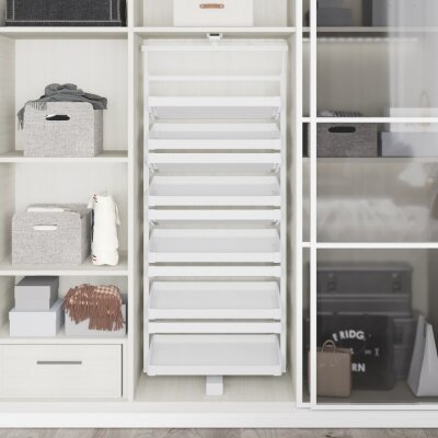 Starax S-6835-W Teleskopik Raylı Döner Ayakkabılık 1910-2110 mm Beyaz - 2