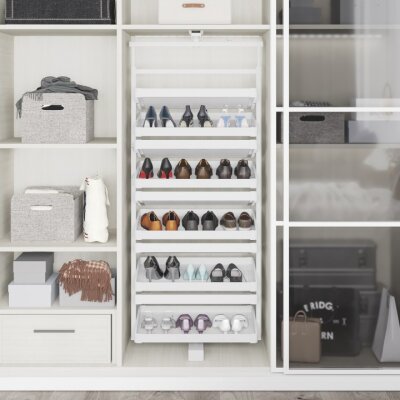 Starax S-6835-W Teleskopik Raylı Döner Ayakkabılık 1910-2110 mm Beyaz - 3