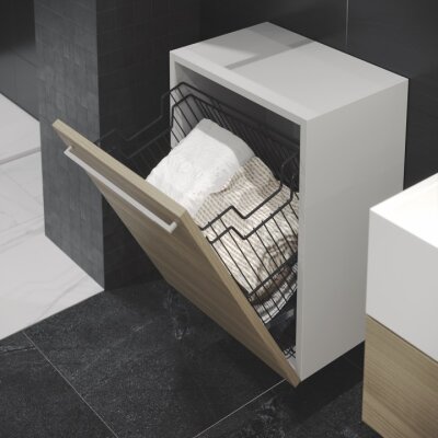 Starax S-8116-A Askılı Çamaşır Sepeti 55 cm Antrasit - 1