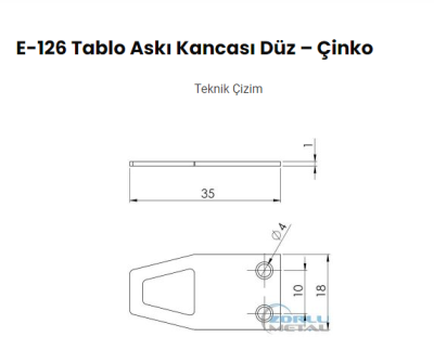 ZORLU ÇERÇEVE Tablo Askısı Kancası (Düz-Bombeli) E-126 - 2