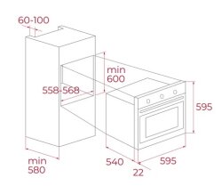 TEKA 3'lü set CHEF 4 ANKASTRE SET GRİ (hak 625 fırın+gbc kbc ocak+atv60 davlumbaz) - 8