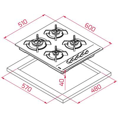 Teka GBC 64002 KBC BK E4 60cm Gaz Siyah Ocak CHEF 7 - 7